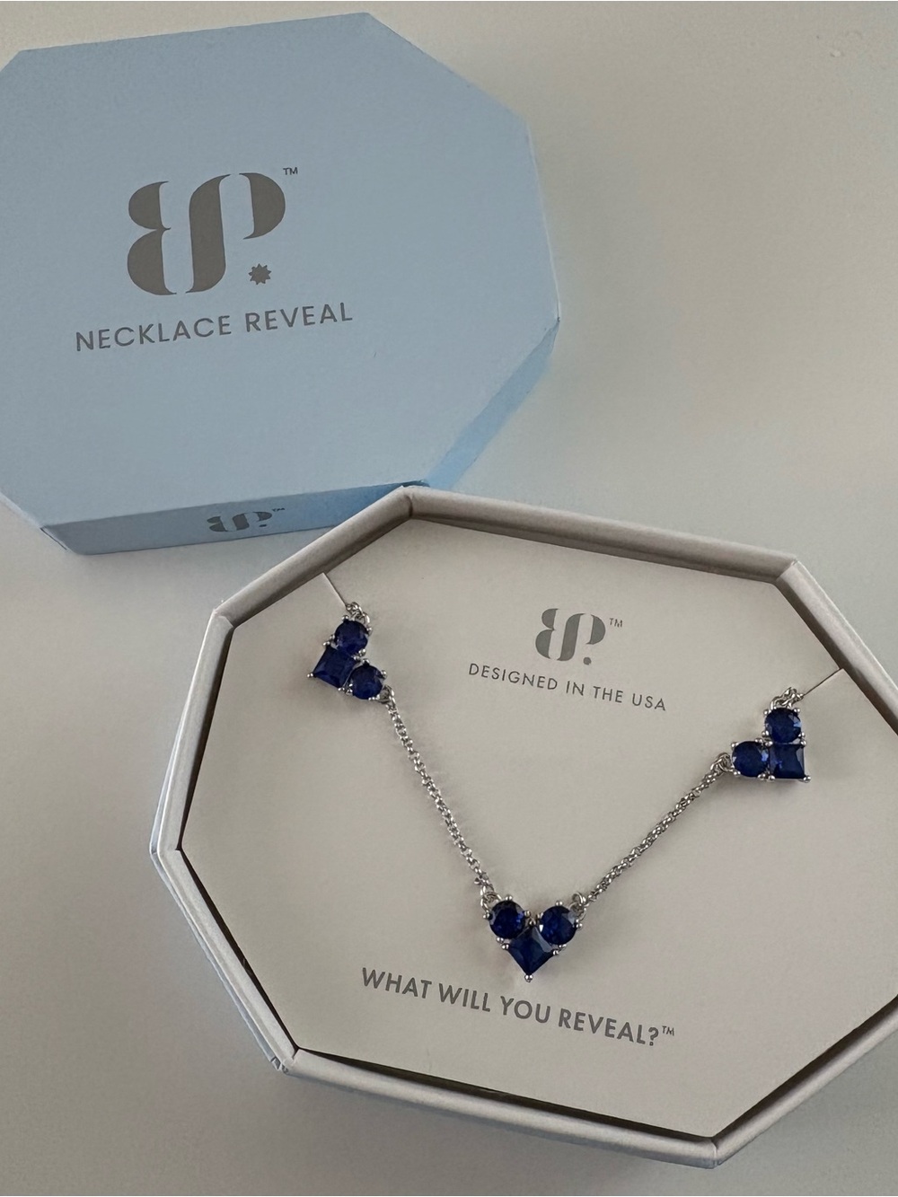 Bomb Party Sweet Repeat Necklace NK56066 Burma Blue Spinel Rhodium Plating